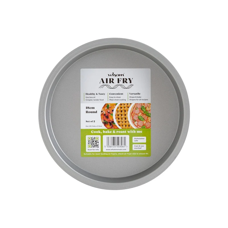 Set 2 moldes redondo o cuadrado para freidora de aire y horno Wham® Cook