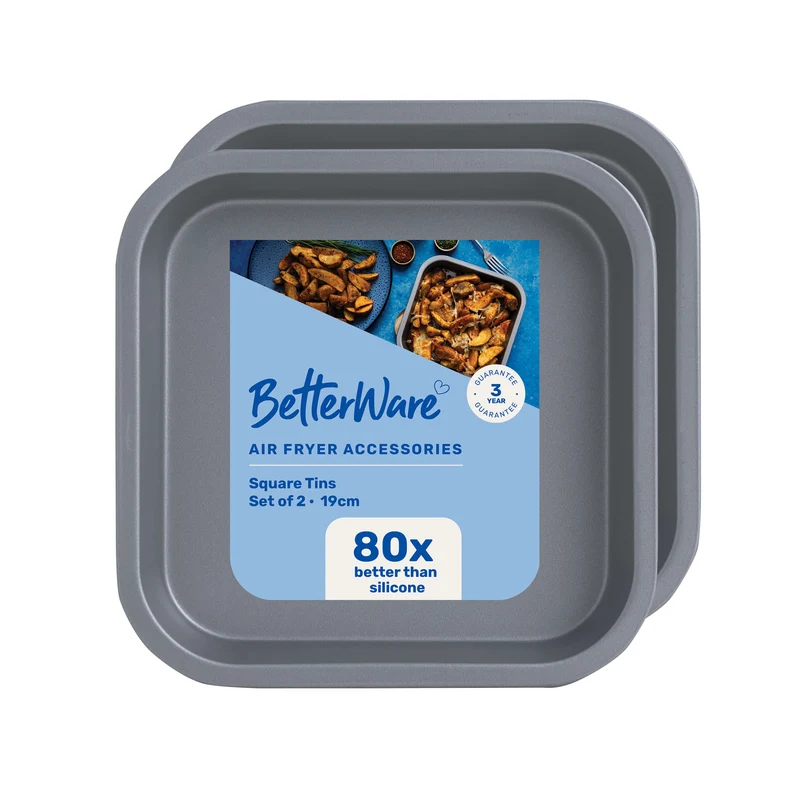 Set 2 moldes redondo o cuadrado para freidora de aire y horno Wham® Cook