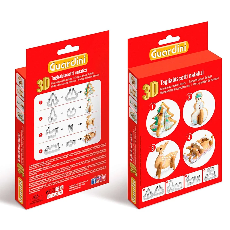Set 8 cortadores para galletas 3D Guardini