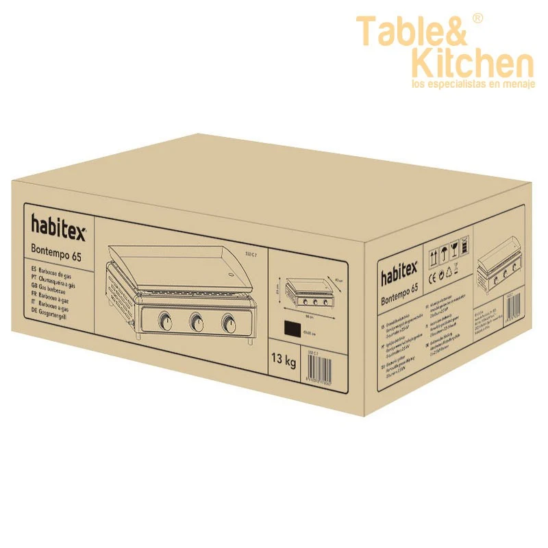 PLANCHA GAS BT 65 68X43X25CM BONTEMPO