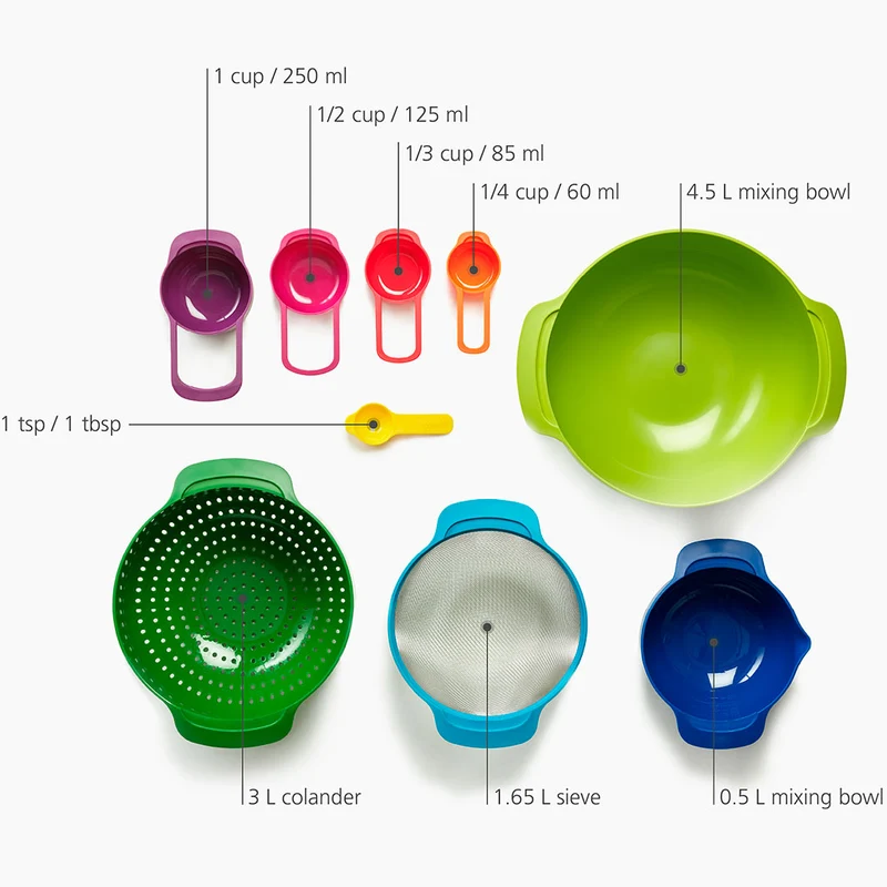 Juego de 9 boles y tazas medidoras Nest Plus Joseph Joseph