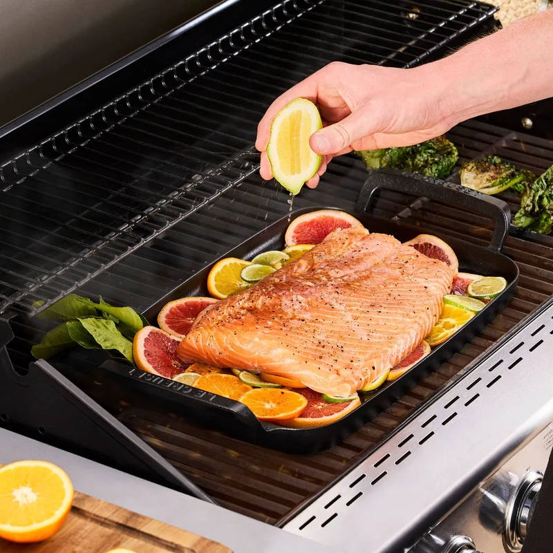 Parrilla lisa rectangular hierro fundido BBQ Outdoor Le Creuset
