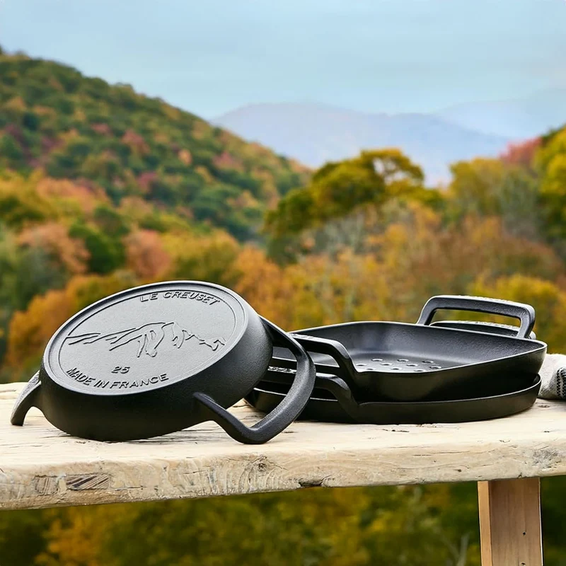 Parrilla grill cuadrada hierro fundido BBQ Outdoor Le Creuset