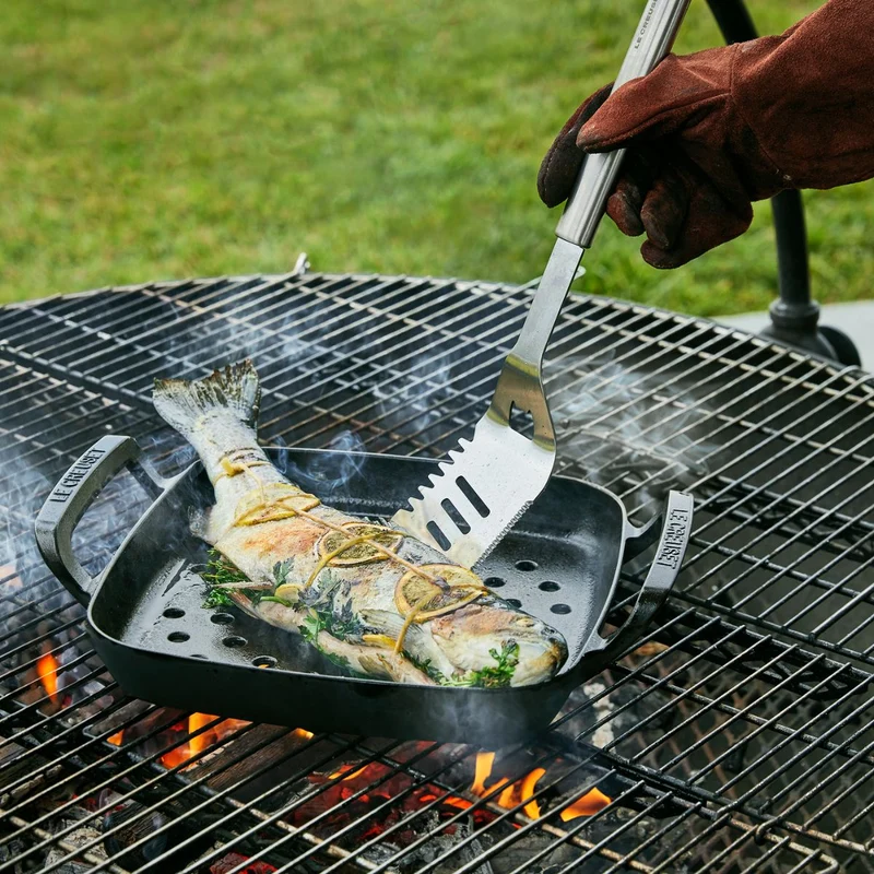 Sartén asadora cuadrada hierro fundido BBQ Outdoor Le Creuset