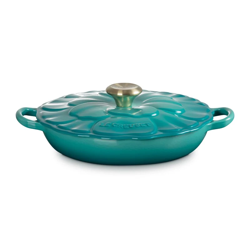 Cocotte baja tipo cacerola de hierro Pétalo Le Creuset