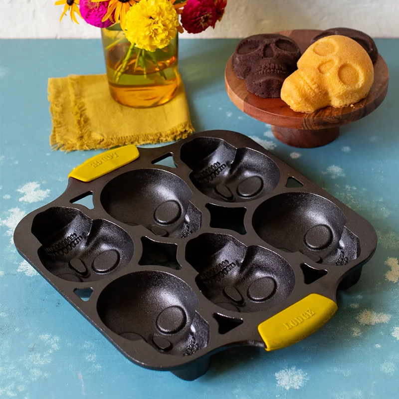 Molde de hierro para 6 mini calaveras Lodge