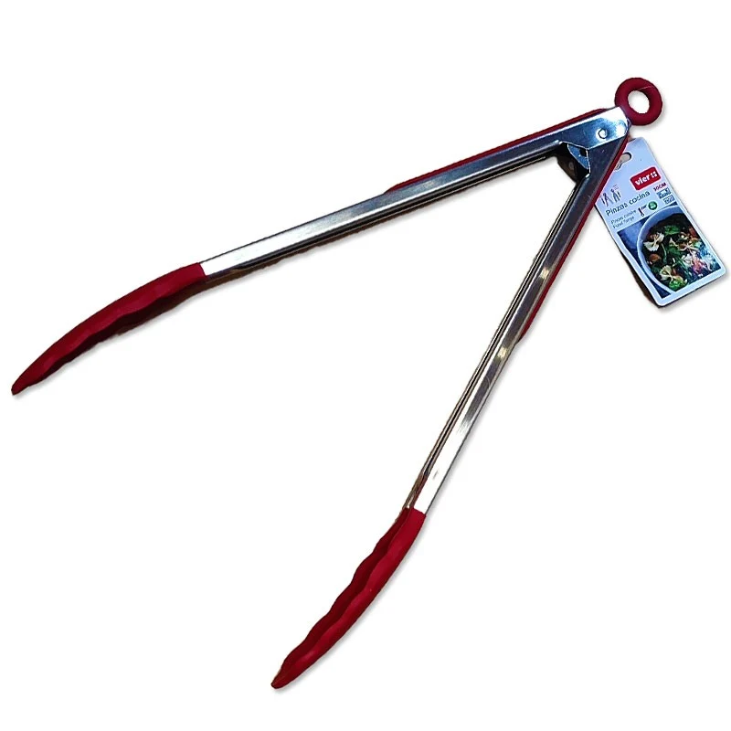 PINZA DE COCINA DE SILICONA INOX 30CM