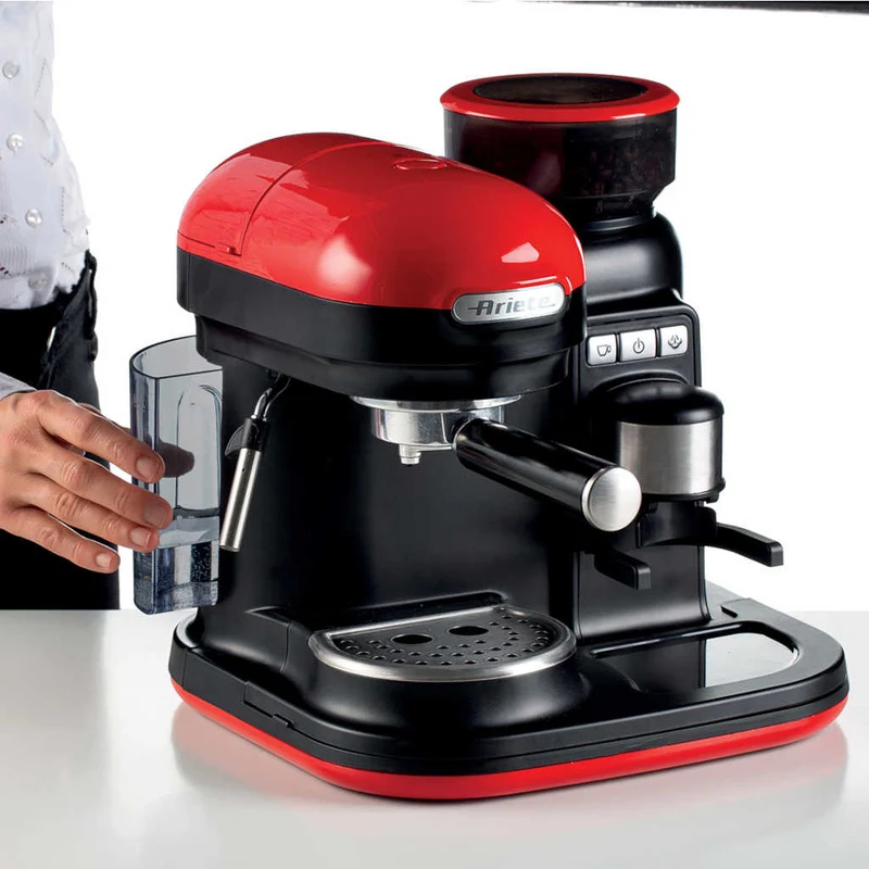 Cafetera Espresso Moderna con molinillo Ariete