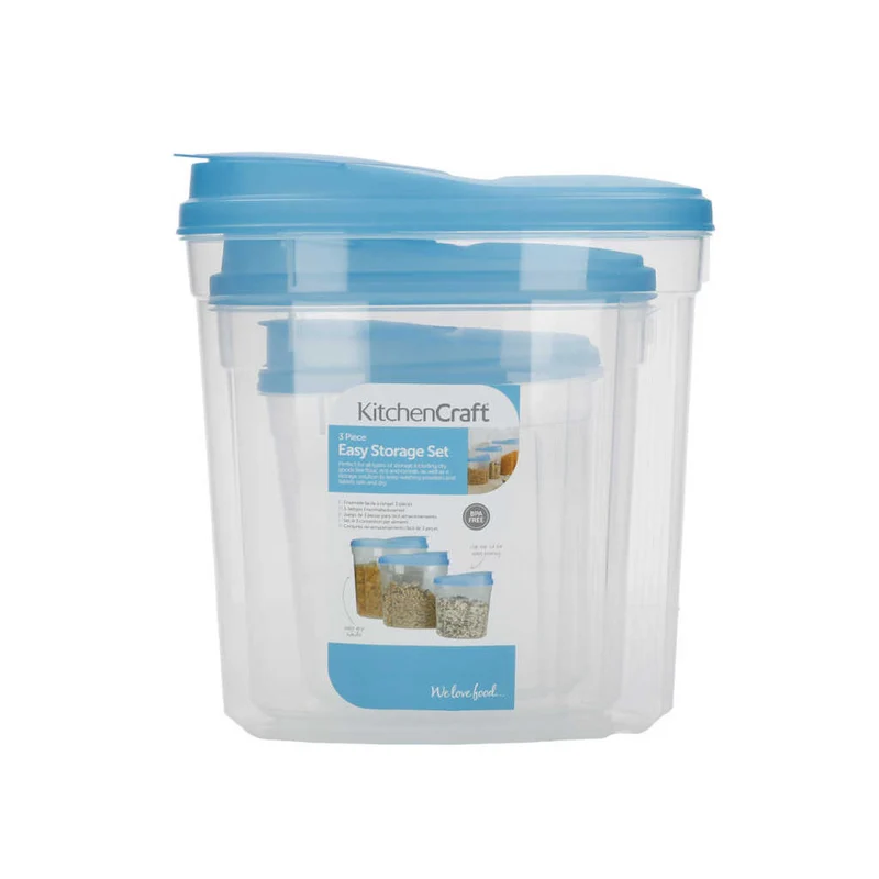 Set 3 Recipientes Blue Card sin BPA KitchenCraft