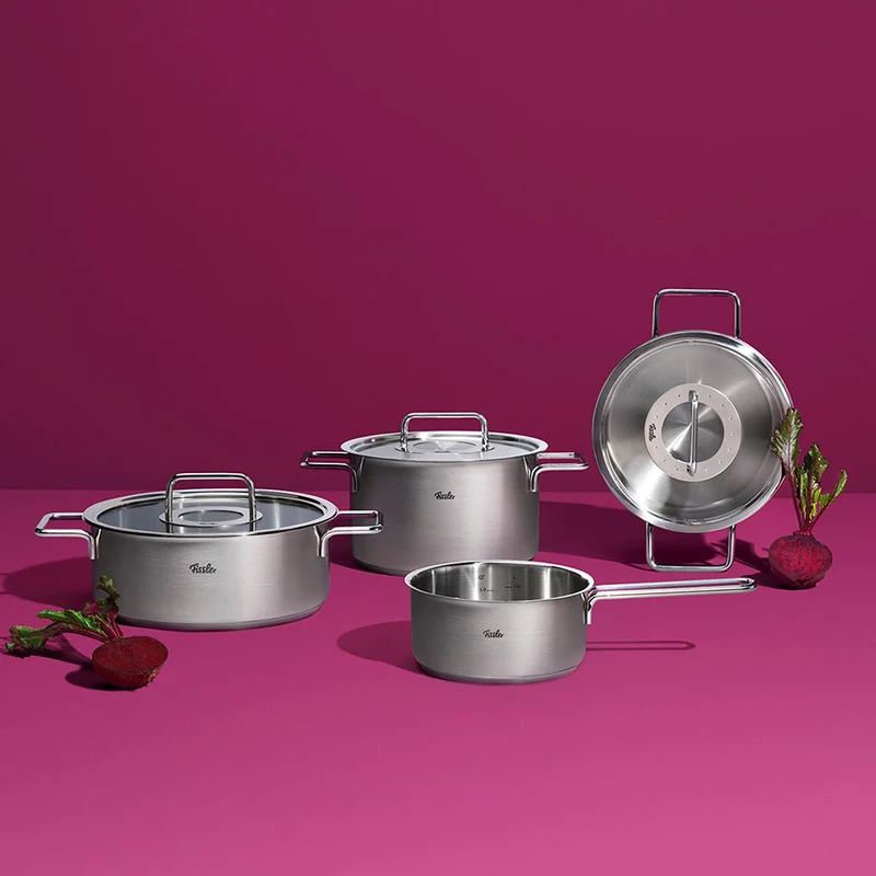 Olla de acero inoxidable con tapa de cristal Pure Fissler