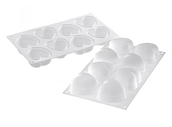MOLDE PROFESIONAL SILICONA CORAZONES AMORINI 100 CON CORTADOR