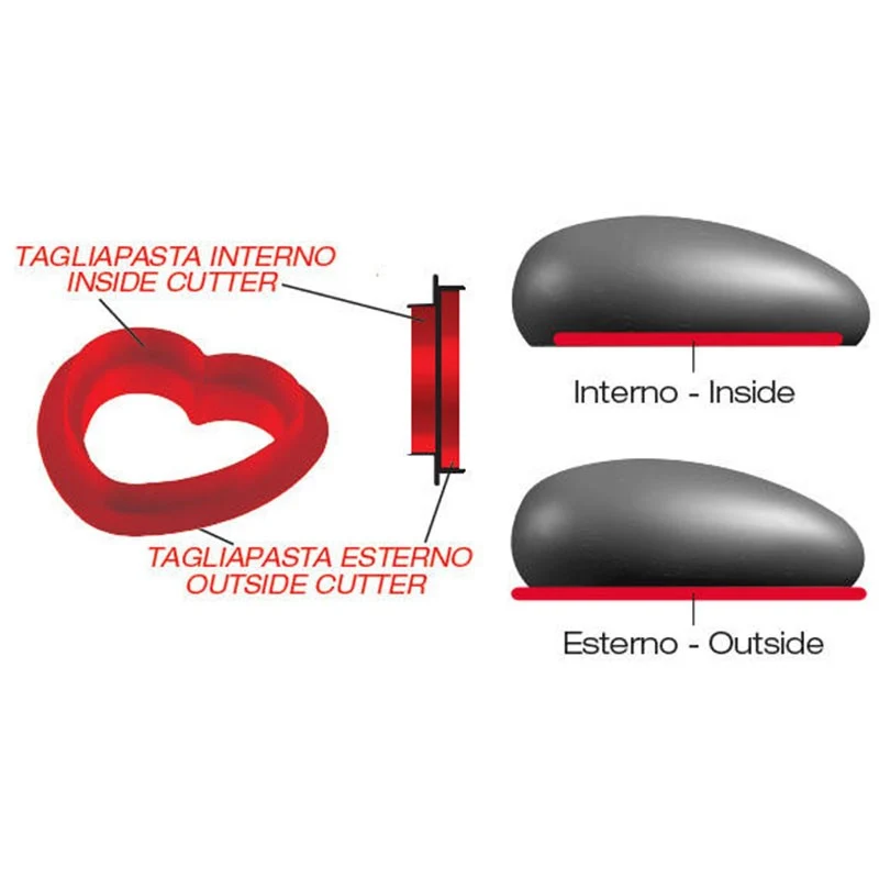 MOLDE PROFESIONAL SILICONA CORAZONES AMORINI 100 CON CORTADOR