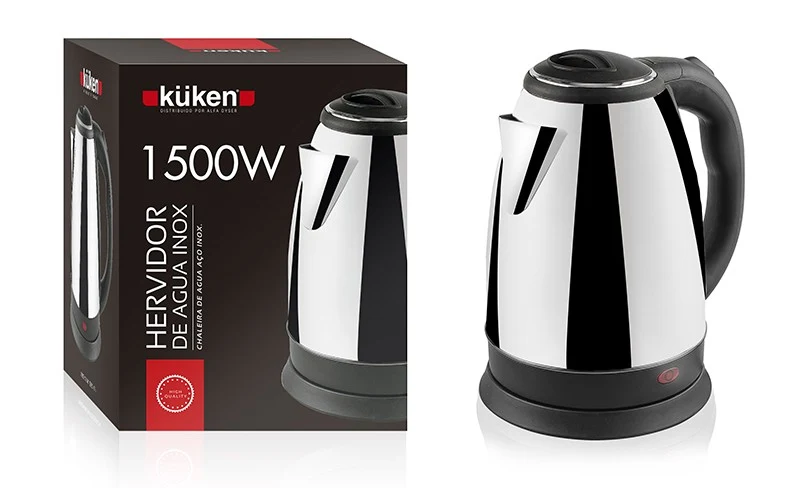 HERVIDOR DE AGUA KUKEN INOX 1500W 1,8L