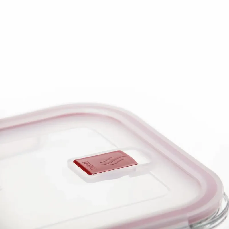 HERMÉTICO COOK&EAT VIDRIO RECT 1,5L ROJO TATAY