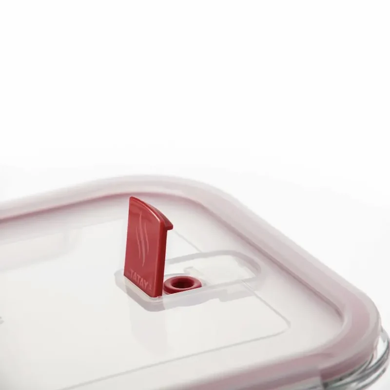 HERMÉTICO COOK&EAT VIDRIO RECT 1,5L ROJO TATAY