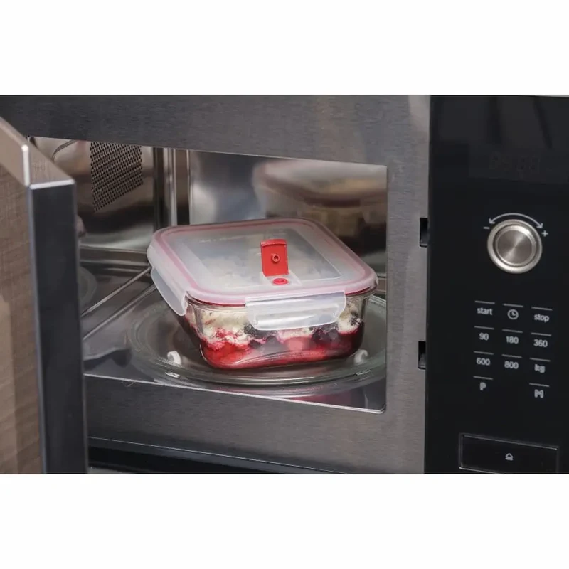 HERMÉTICO COOK&EAT VIDRIO RECT 1,5L ROJO TATAY