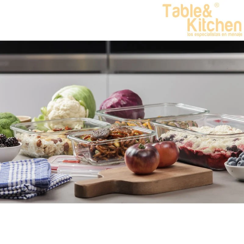 HERMETICO CRISTAL COOK&EAT 0,37L ROJO TATAY