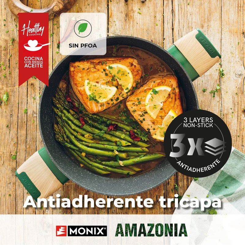 Cacerola alta antiadherente 3L Amazonia Monix