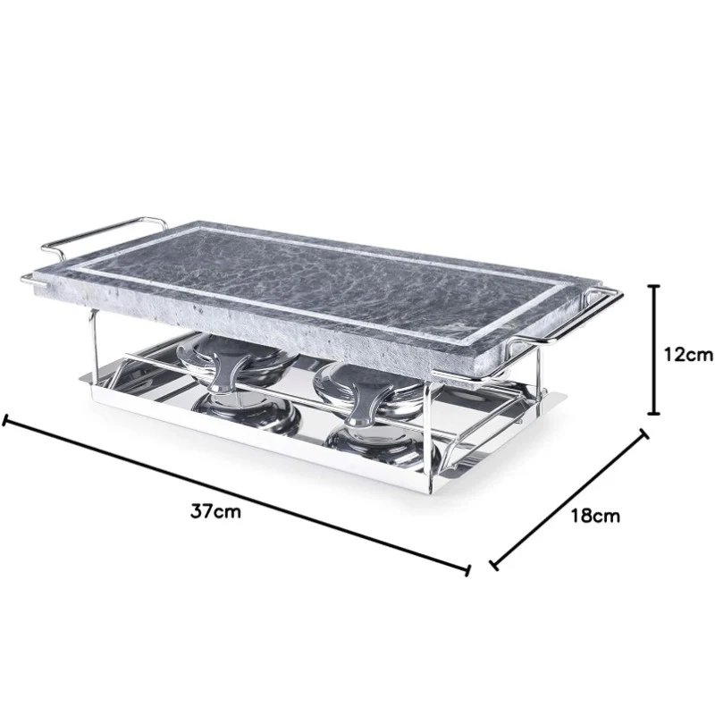 SET GRILL PIEDRA 37X18 CM IBILI