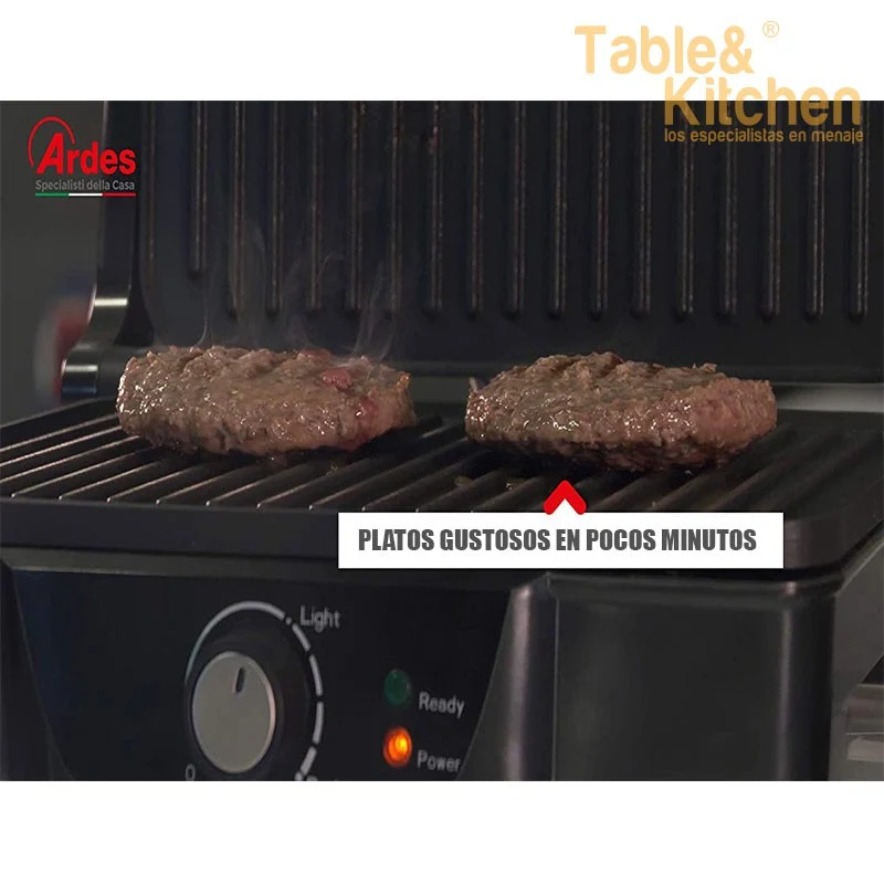 GRILL DOBLE APERTURA 180ºC 1500W