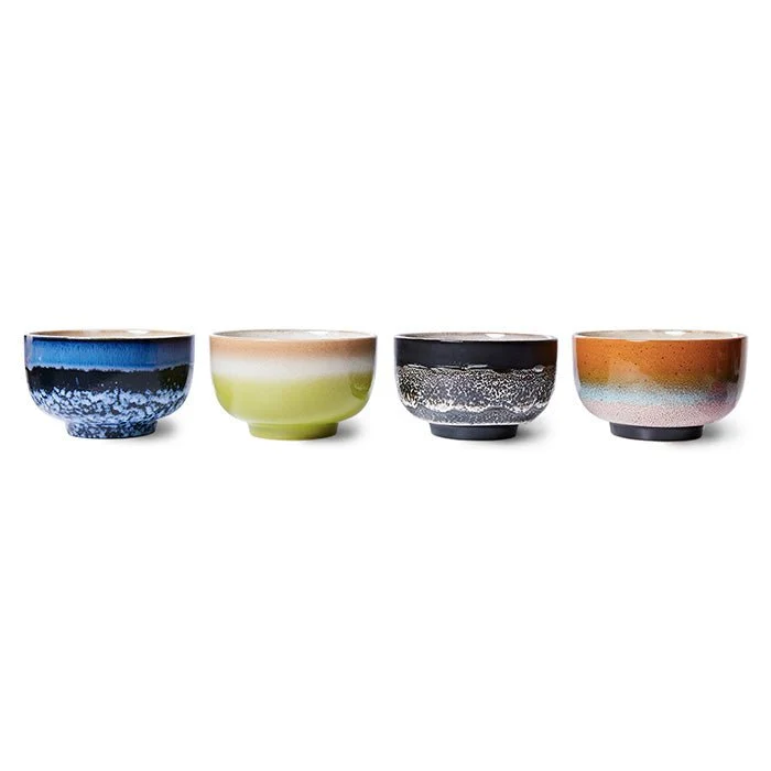 70s Ceramics: Noodle Bowls - Groovy (set de 4)