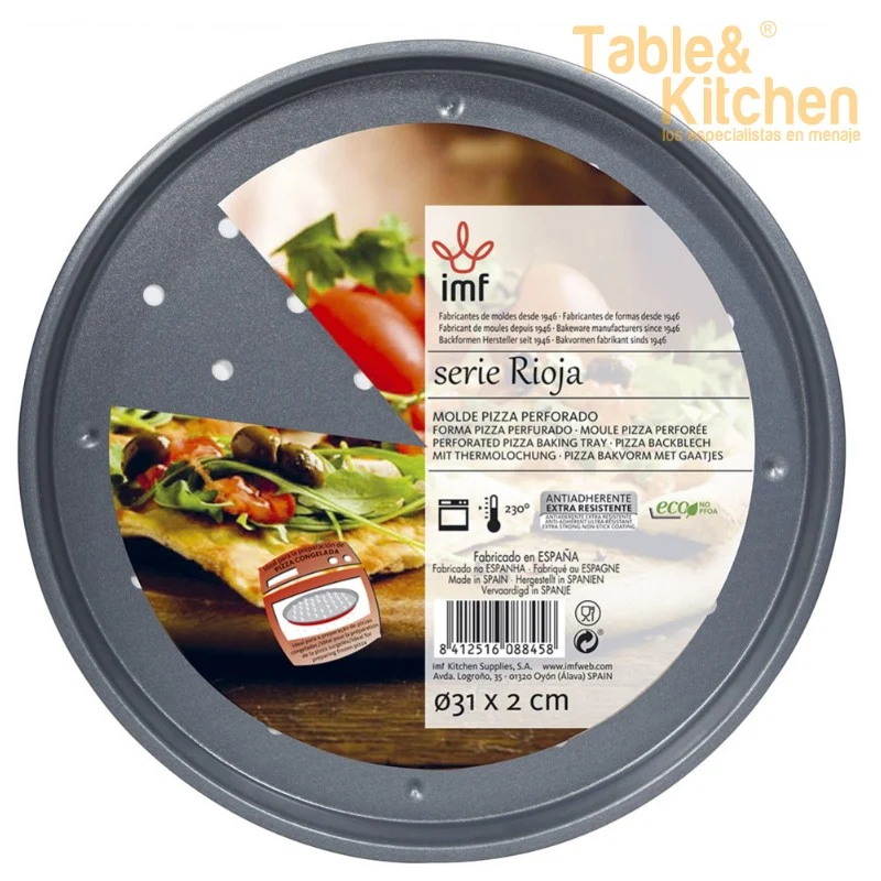 MOLDE PIZZA RIOJA PERFORADO 31X2CM IMF