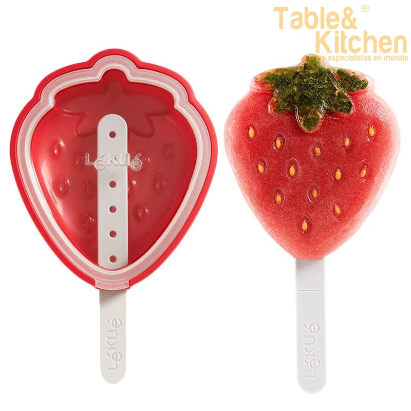 SET 4 MOLDES PARA HELADOS FRESA LEKUE