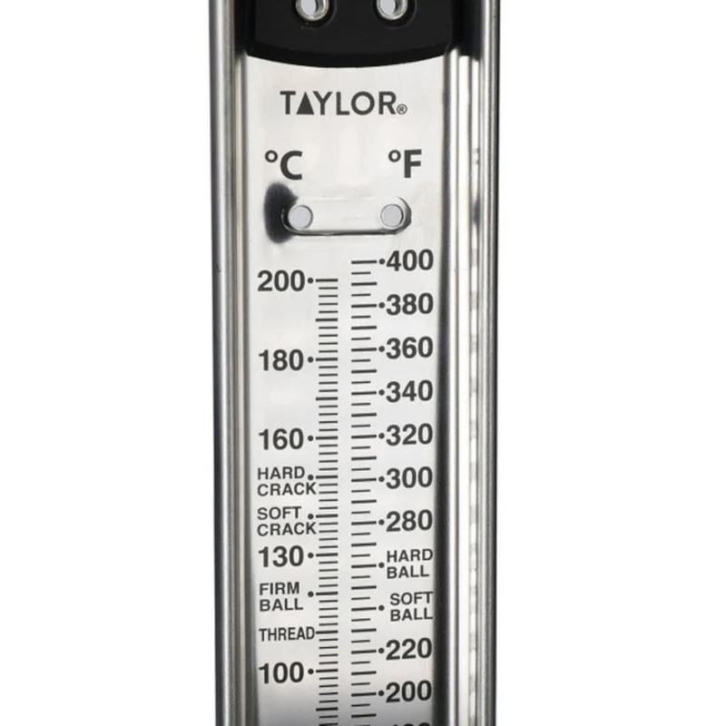 Termómetro para azúcar y frituras de acero inox, con clip de Taylor