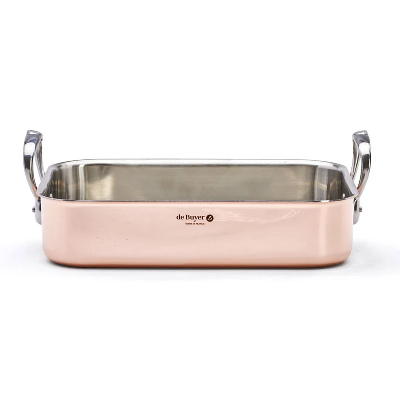 Bandeja asadora de cobre Inocuivre con asas de inox De Buyer