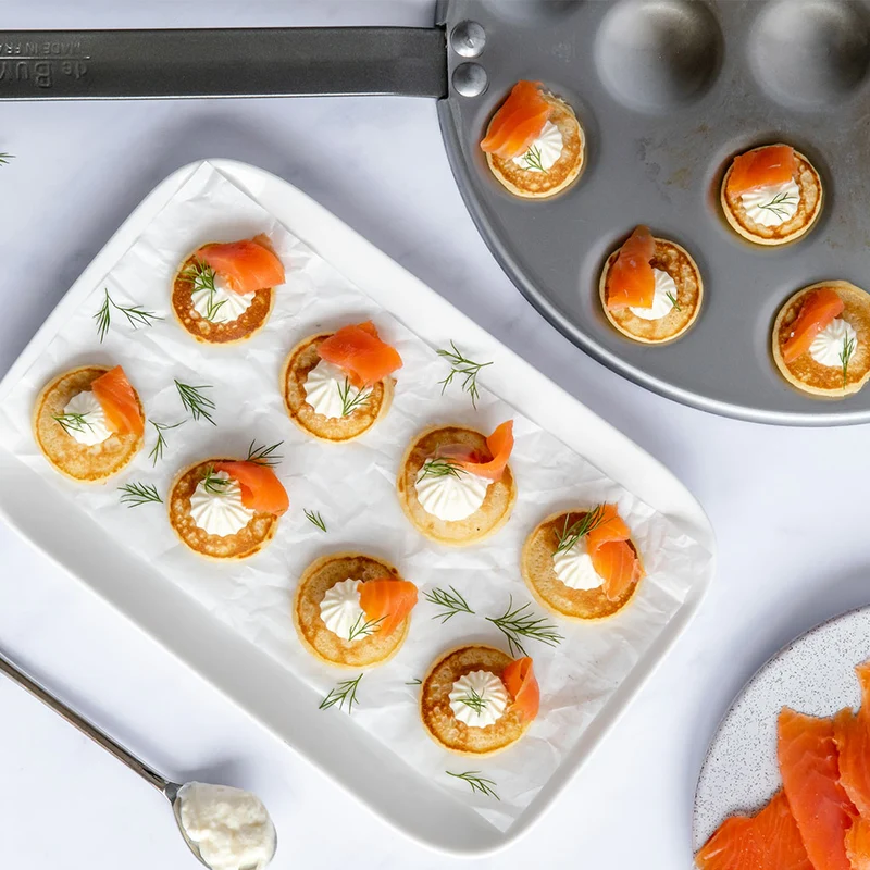 Sartén para 16 blinis hierro Mineral B De Buyer