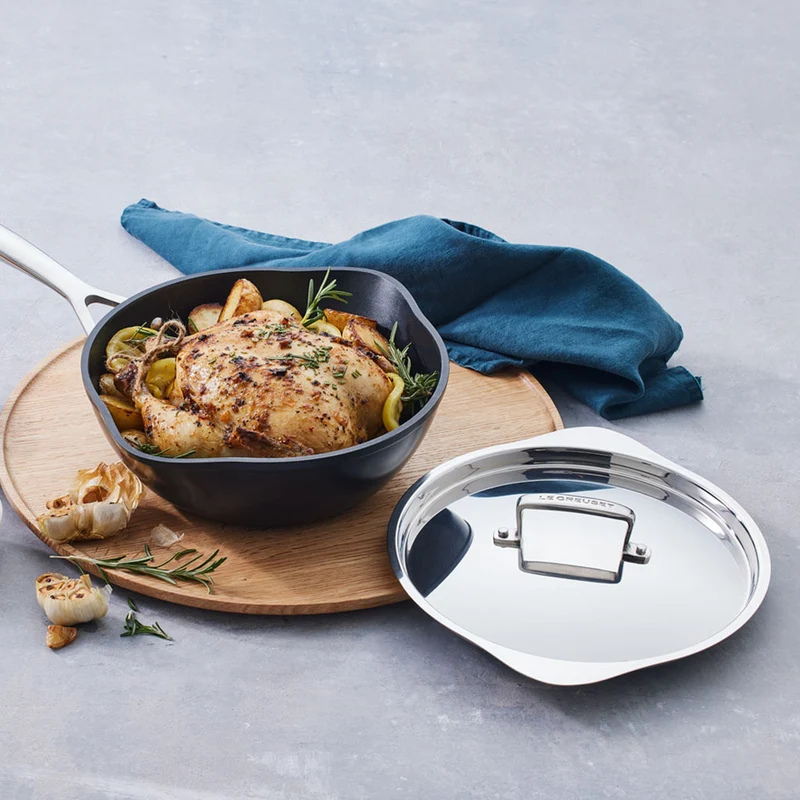 Sartén Chef Pro con vertedor y tapa acero Le Creuset