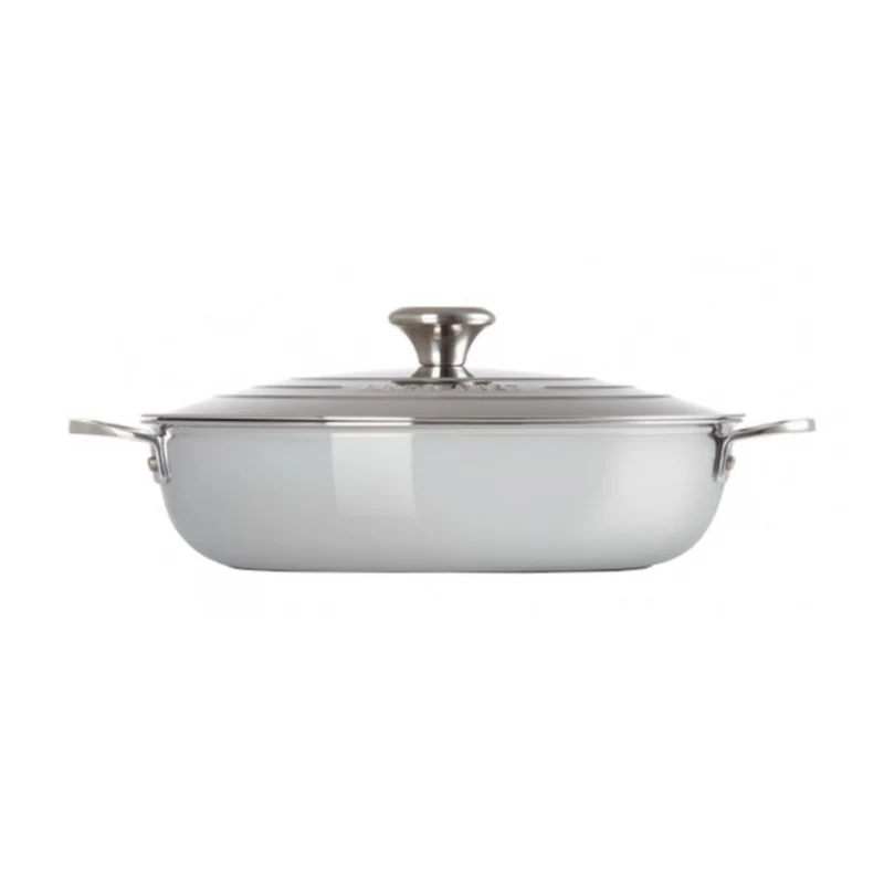 Cacerola acero inox baja con tapa 30cm 3-PLY Le Creuset