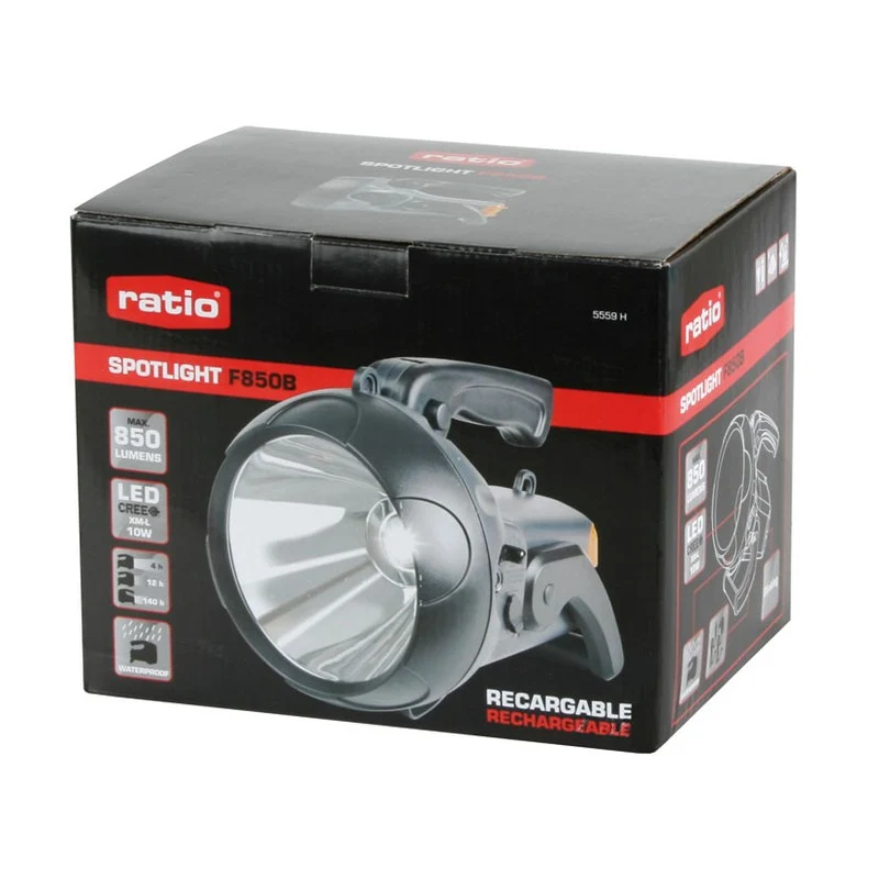 LINTERNA/FOCO LED 10W/850L RECARGABLE RATIO