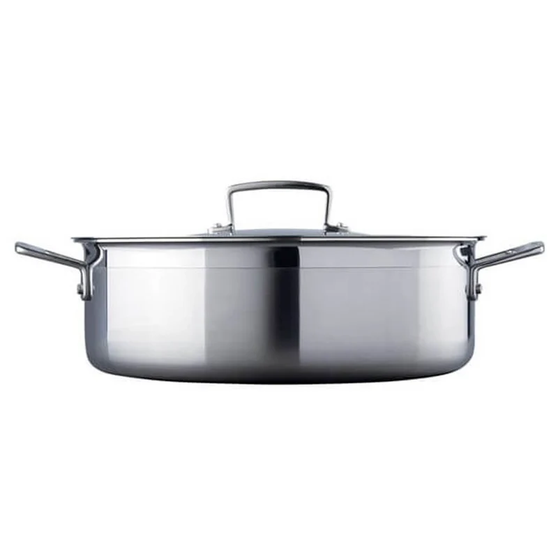 Cacerola baja tipo rustidera acero inox Le Creuset