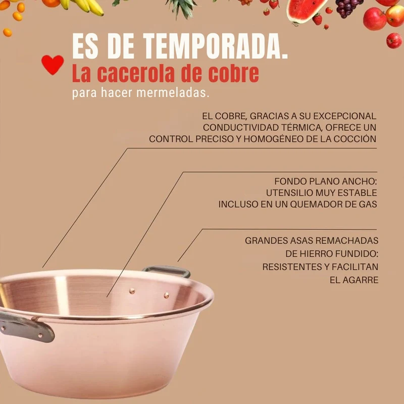 Cazo de cobre para mermelada De Buyer