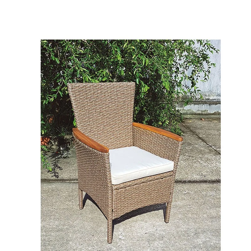 JUEGO 2 SILLONES ACERO/MADERA SERIE TAHITÍ