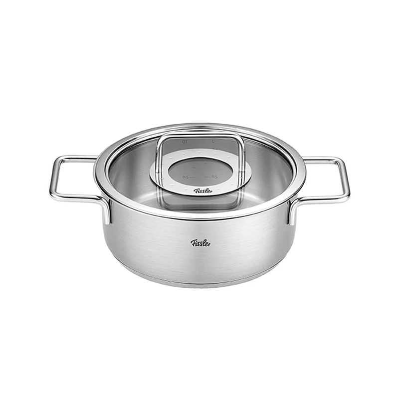 Cacerola de acero inoxidable con tapa de cristal Pure Fissler