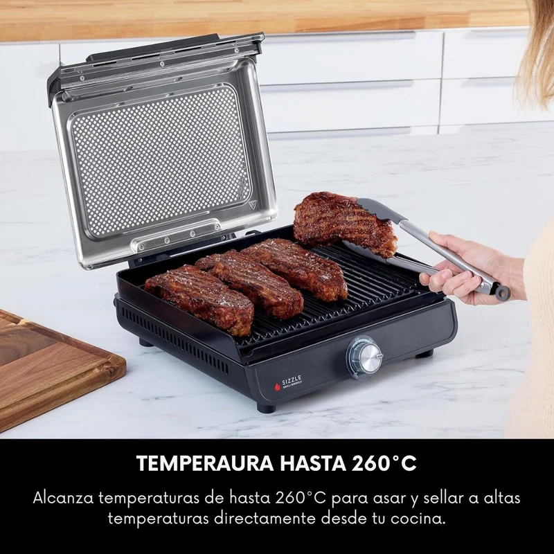 Parrilla y plancha de interior 2 en 1 Sizzle Ninja®