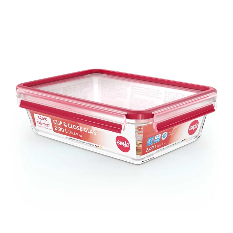 Recipientes de cristal apilables con cierre hermético Clip&Close EMSA