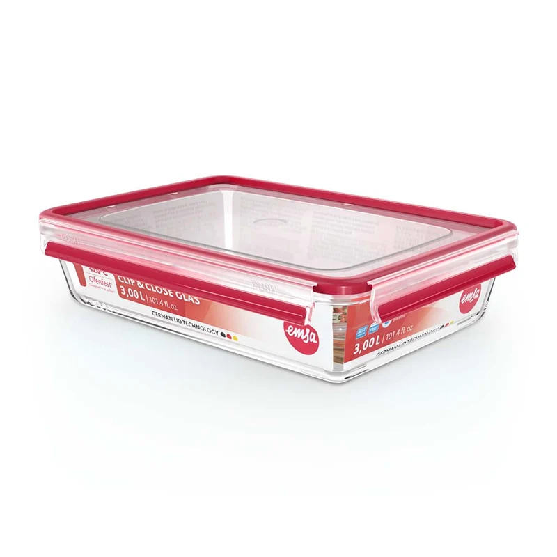 Recipientes de cristal apilables con cierre hermético Clip&Close EMSA