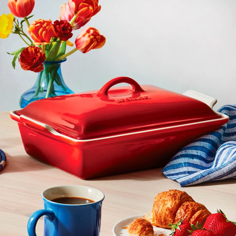 Bandeja cerámica rectangular con tapa Le Creuset