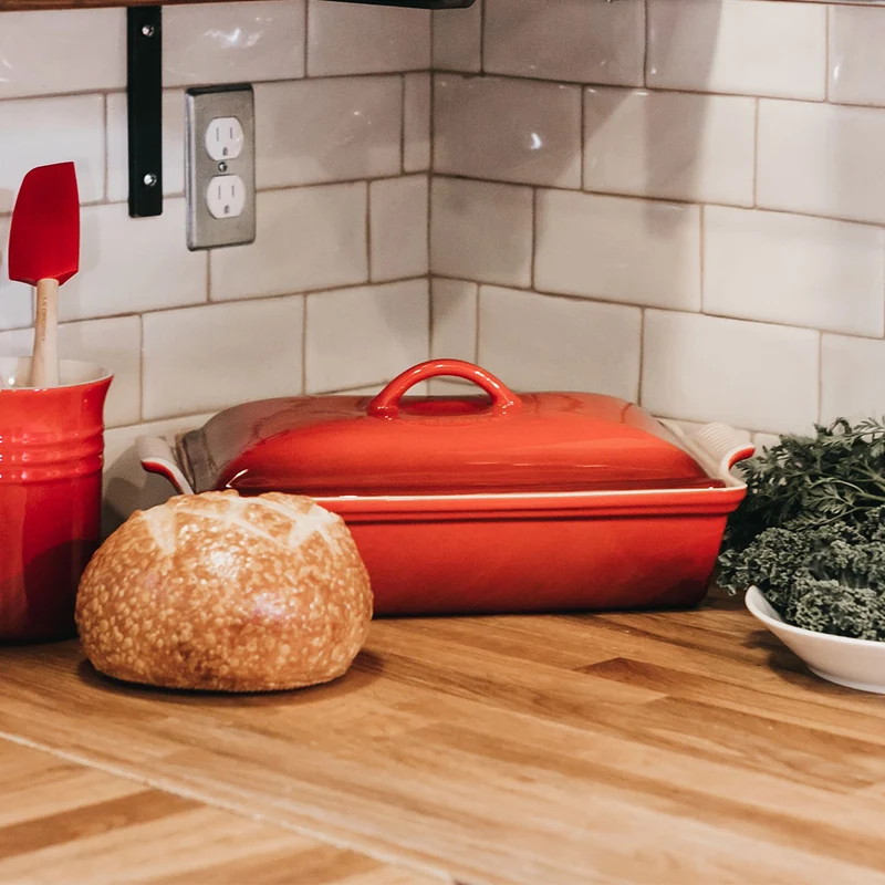 Bandeja cerámica rectangular con tapa Le Creuset
