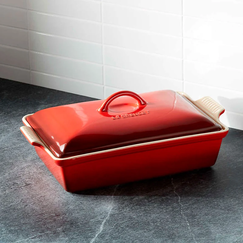 Bandeja cerámica rectangular con tapa Le Creuset