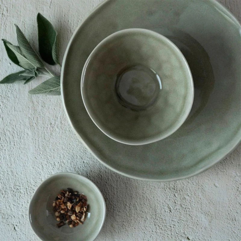 Bol ensaladera y frutero de gres Organic Collection