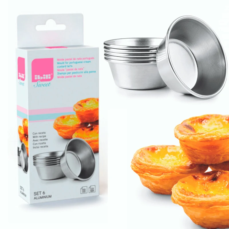Set 6 moldes para pastel nata portugues Ibili