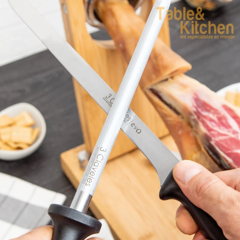 CUCHILLO JAMONERO EVO + CHAIRA 3 CLAVELES
