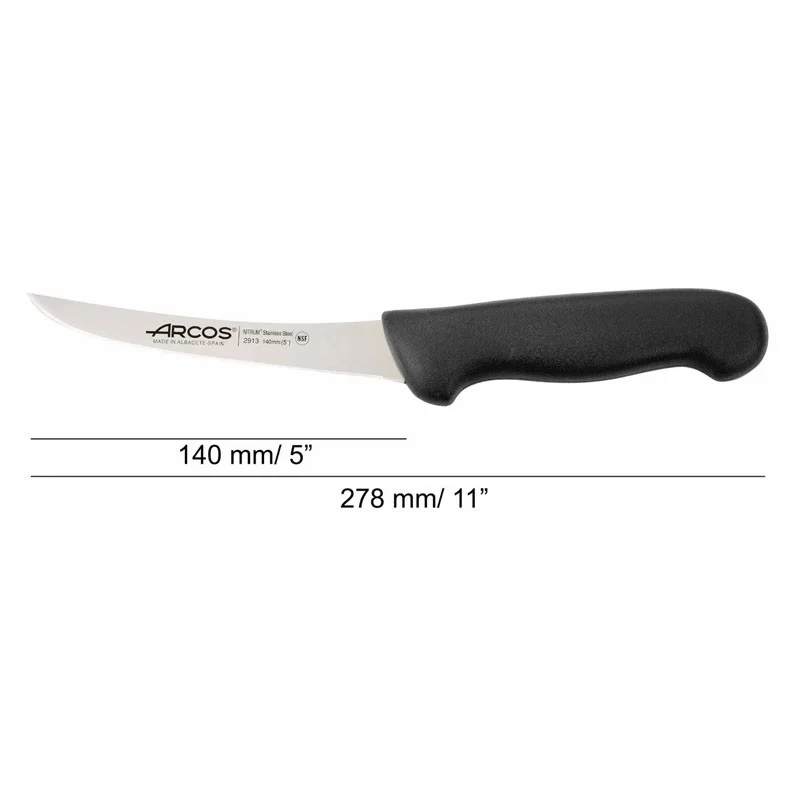 CUCHILLO DESHUESADOR NEGRO CURVO 140 MM SERIE 2900