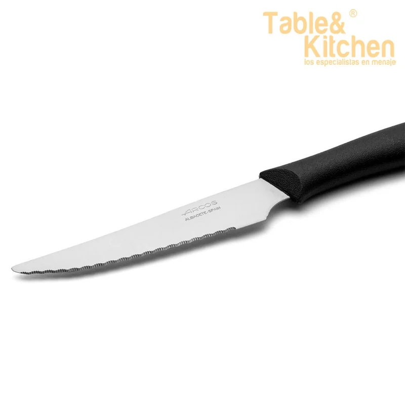 CUCHILLO CHULETERO NEGRO PERLADO 110MM