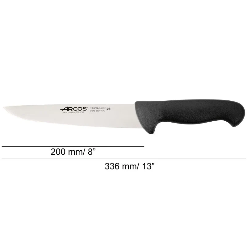 CUCHILLO CARNICERO 200MM SERIE 2900 NEGRO ARCOS