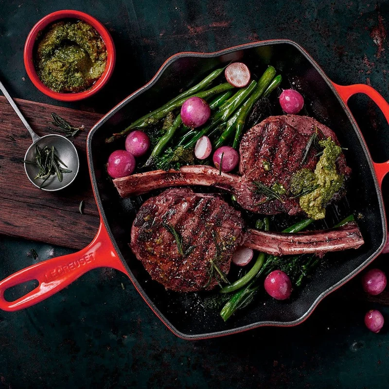 Sartén skillet grill cuadrada Le Creuset